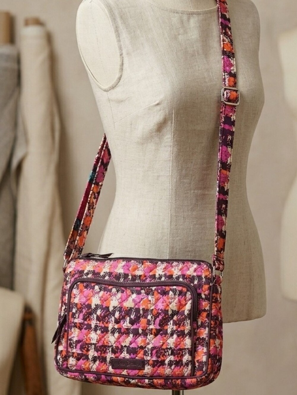 Retired Pattern! Vera Bradley RFID Little Hipster Houndstooth Crossbody Purse